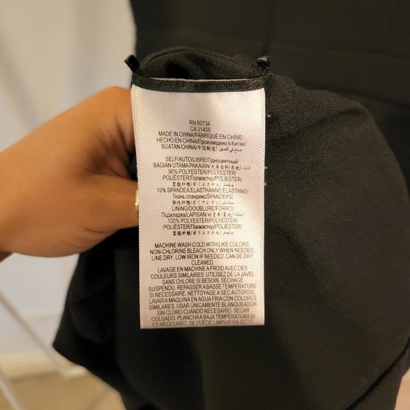 BCBGMaxAzria | Nikki Dress, Black Zippered Asymmetrical Peplum Dress, Sz 12 - Picture 6 of 16